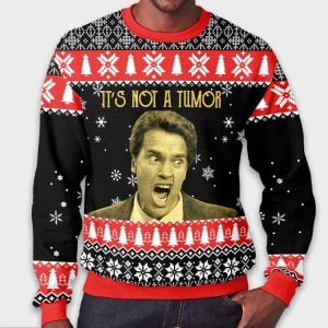 Arnold Schwarzenegger Kindergarten Cop Its Not A Tumor Ugly Christmas Sweater1