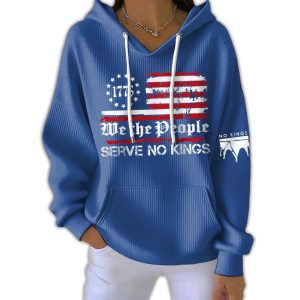We The People Serve No Kings 1776 Pit Striped Hoodie