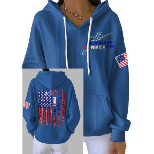 Women's The Fading of the Red White and Blue Print Hoodie 3 Womens The Fading of the Red White and Blue Print Hoodie3