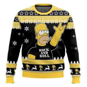 Homer Rock And Roll The Simpsons Ugly Christmas Sweater