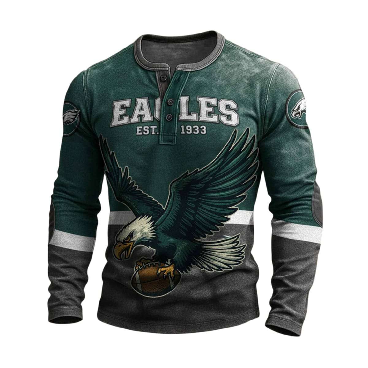 Eagles Est 1933 Henley Long Sleeve Shirt Eagles Est 1933 Henley Long Sleeve Shirt
