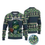 Eagles Grnch Football Player Holding Ball Ugly Christmas Sweater
