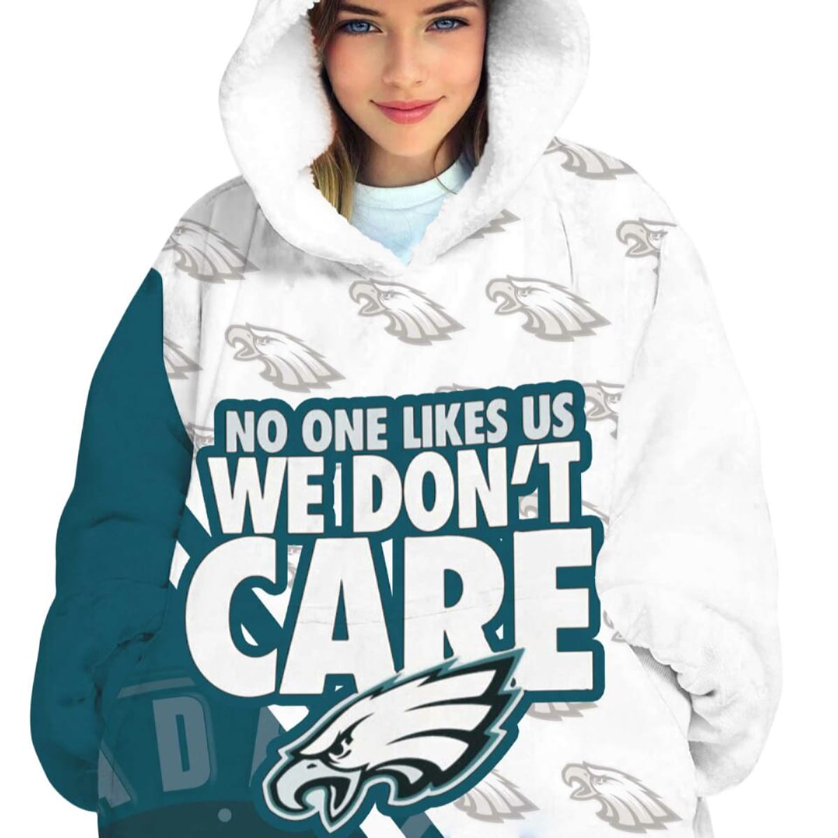 Eagles No One Likes Us We Dont Care Blanket Hoodie Eagles No One Likes Us We Don't Care Blanket Hoodie
