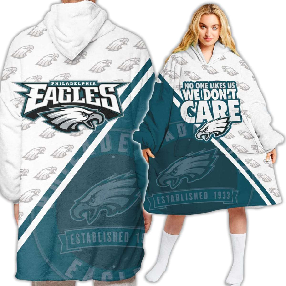 Eagles No One Likes Us We Don’t Care Blanket Hoodie Eagles No One Likes Us We Don’t Care Blanket Hoodie