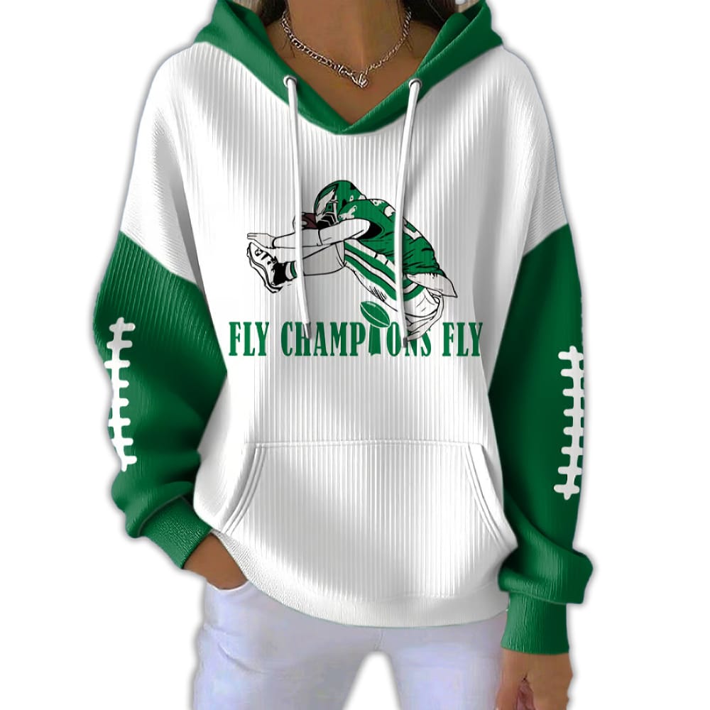 Eagles Saquon Barkley Fly Champions Fly Pit Striper Hoodie Eagles Saquon Barkley Fly Champions Fly Pit Striper Hoodie