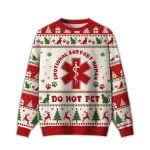 2025 Emotional Support Human DoNot Pet Ugly Christmas Sweater