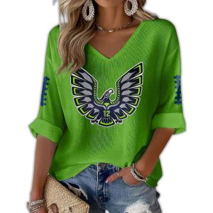 12th Man Tribal Seahawks Waffle Long Sleeve T Shirt2