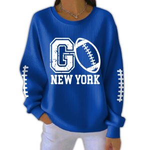 Go New York Football Pit Striped Sweatshirt