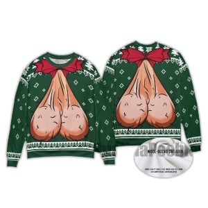 Festive Balls Inappropriate Xmas Ugly Christmas Sweater1