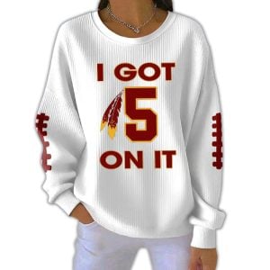 Commanders I Got 5 On It Pit Striped Sweatshirt2