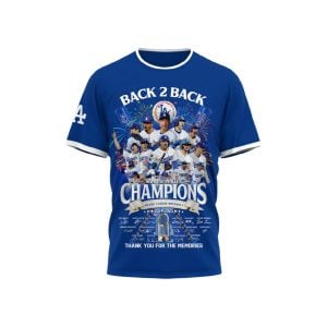 Dodgers Back 2 Back World Series Champions 2025 Shirt