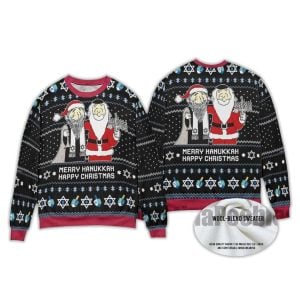2025 Santa Merry Chrismukkah Ugly Christmas Sweater 2025 Santa Merry Chrismukkah Ugly Christmas Sweater