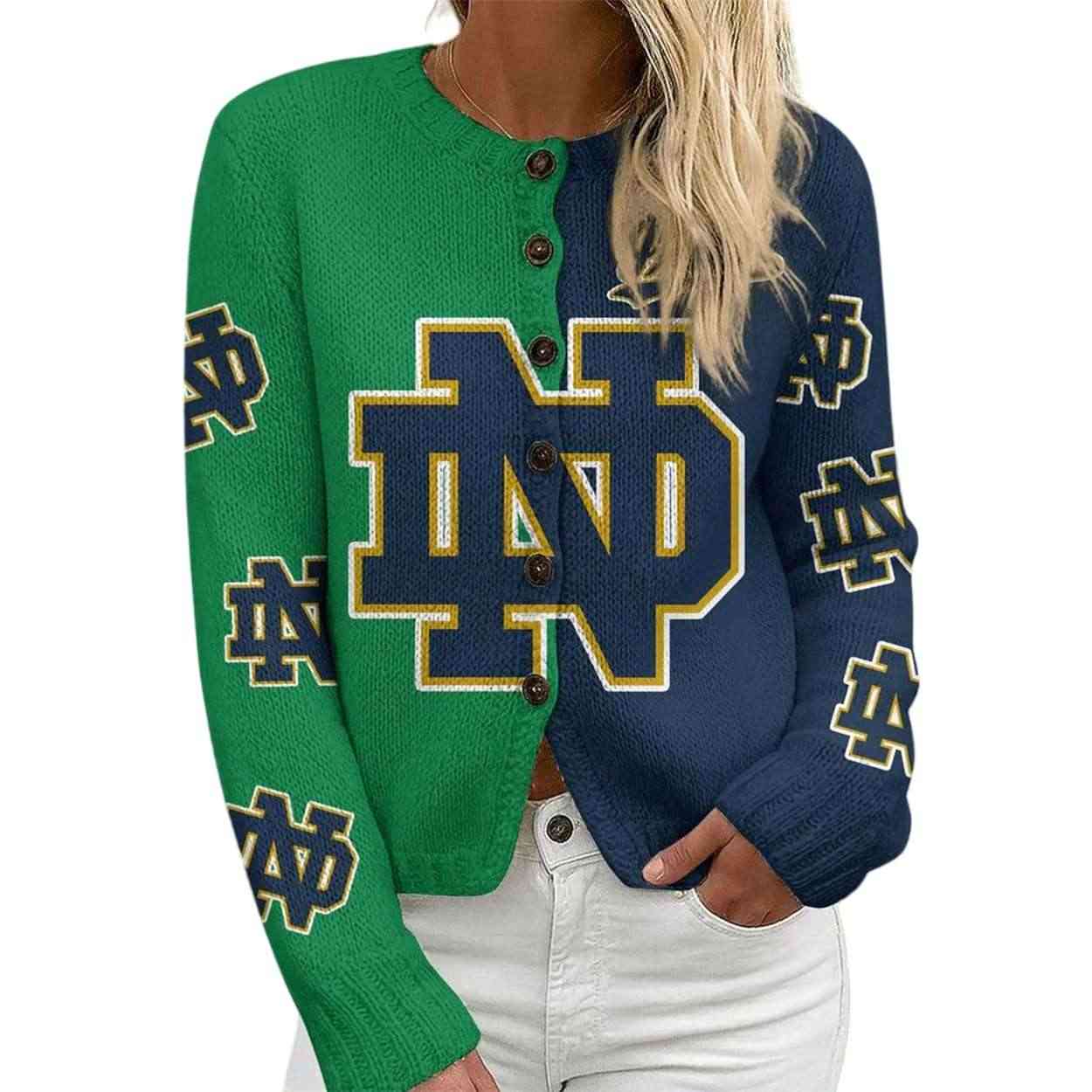 Fighting Irish Two Tone Cardigan Sweatshirt Fighting Irish Two Tone Cardigan Sweatshirt