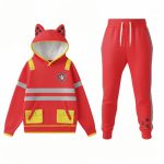 Fire Pup Ears Costume Hoodie Jogger Set