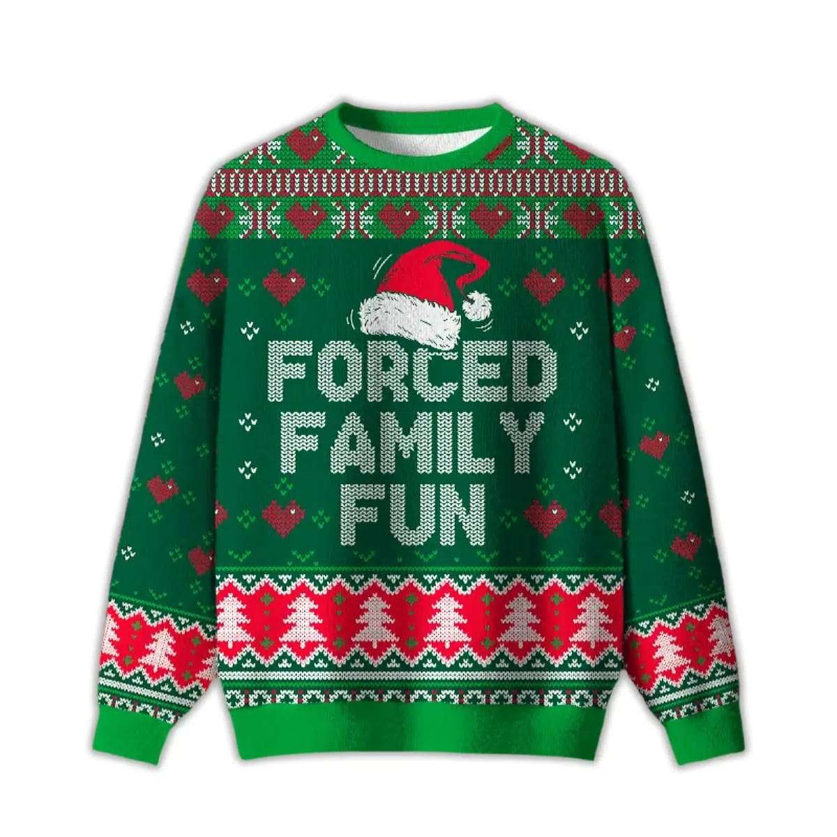 Forced Family Fun Sarcastic Ugly Christmas Sweater Forced Family Fun Sarcastic Ugly Christmas Sweater