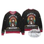 2025 Funny Bigfoot Toilet Christmas Ugly Sweater