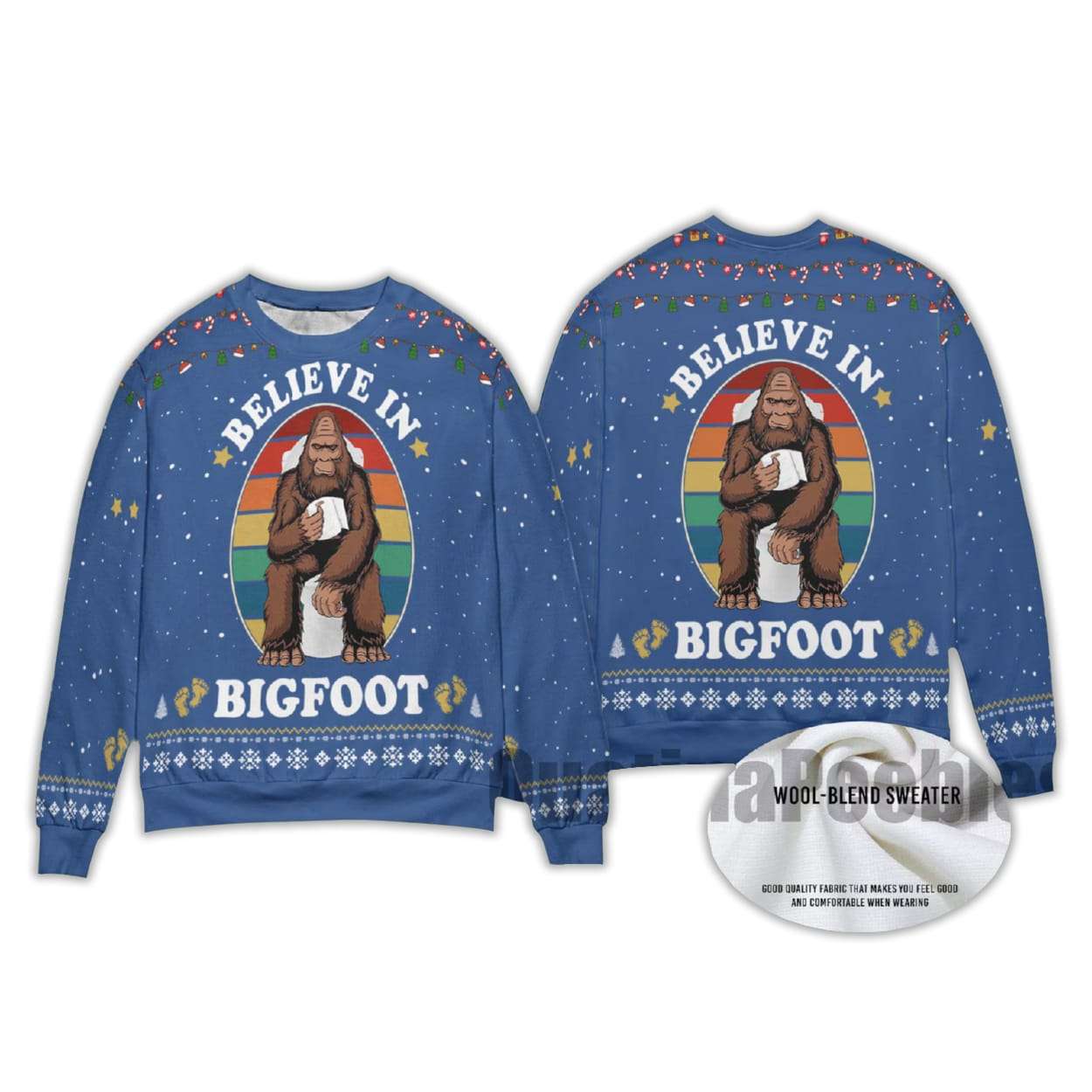 2025 Funny Bigfoot Toilet Christmas Ugly Sweater 2025 Funny Bigfoot Toilet Christmas Ugly Sweater