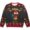 2025 Funny Chicken F-Caw-F Christmas Ugly Sweater