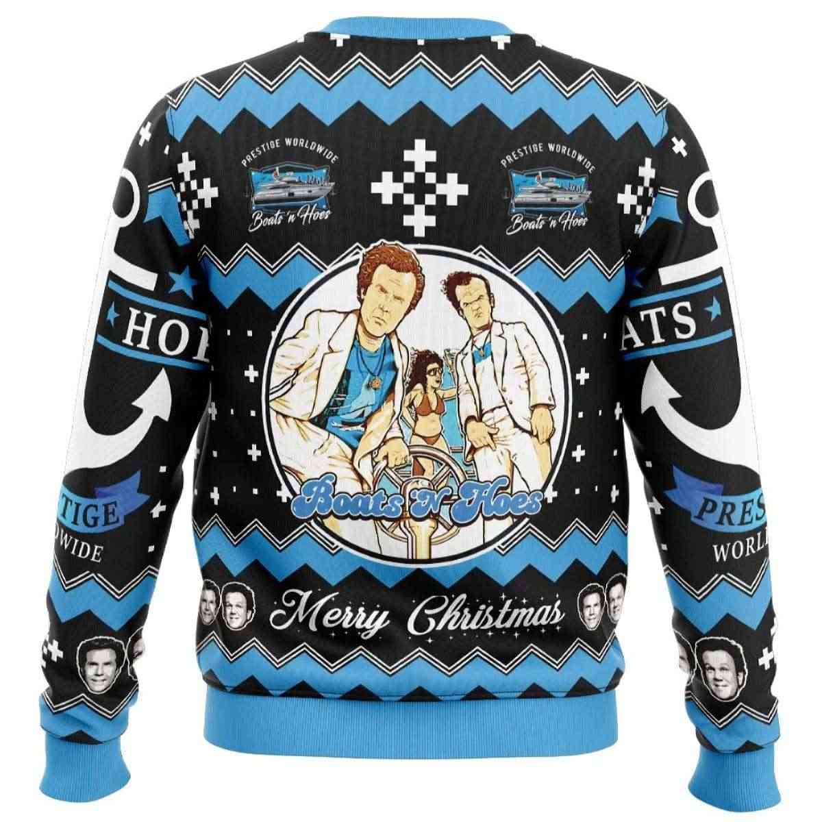 2025 Funny Cool Boats and Hoes Ugly Christmas Sweater 2025 Funny Cool Boats and Hoes Ugly Christmas Sweater