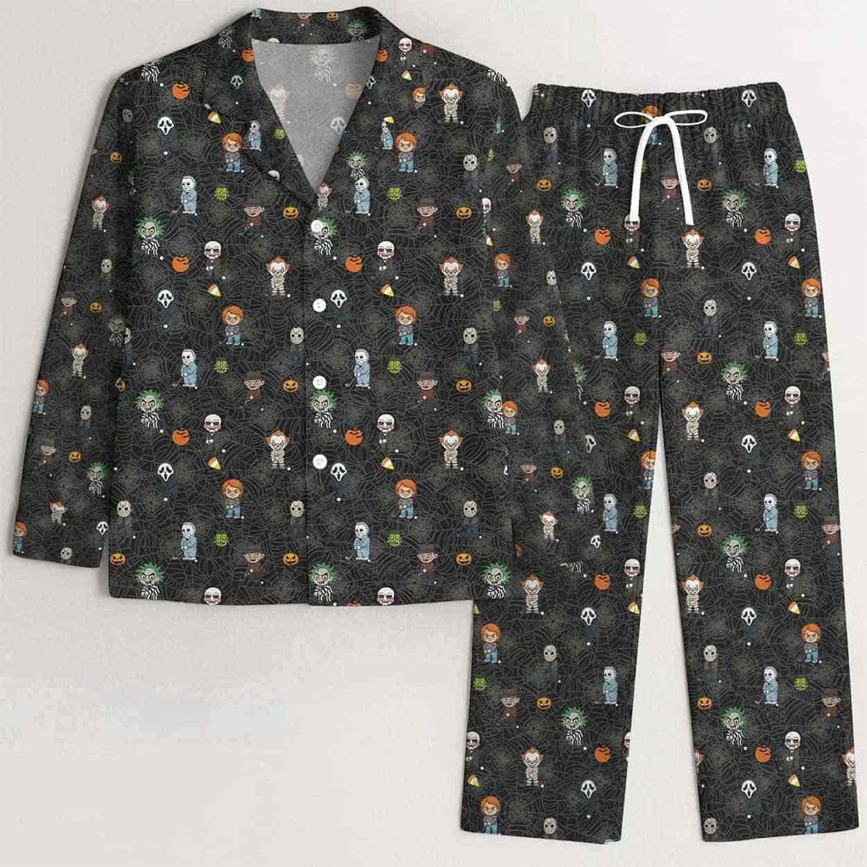 Funny Horror Character Golfing Pajama Set Funny Horror Character Golfing Pajama Set