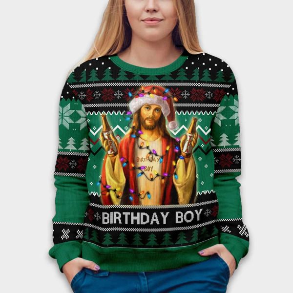 Funny Jesus Birthday Ugly Christmas Sweater