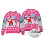 2025 Funny Santa And Flamingo Skating Ugly Christmas Sweater