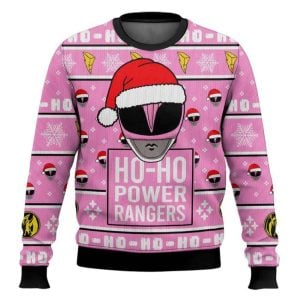 Pink Ranger Ho ho Power Rangers Ugly Christmas Sweater