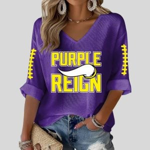 Vikings Purple Reign Waffle Long Sleeve T Shirt1