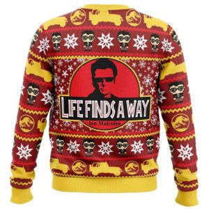 Life Finds A Way Jurassic Park Ugly Christmas Sweater1