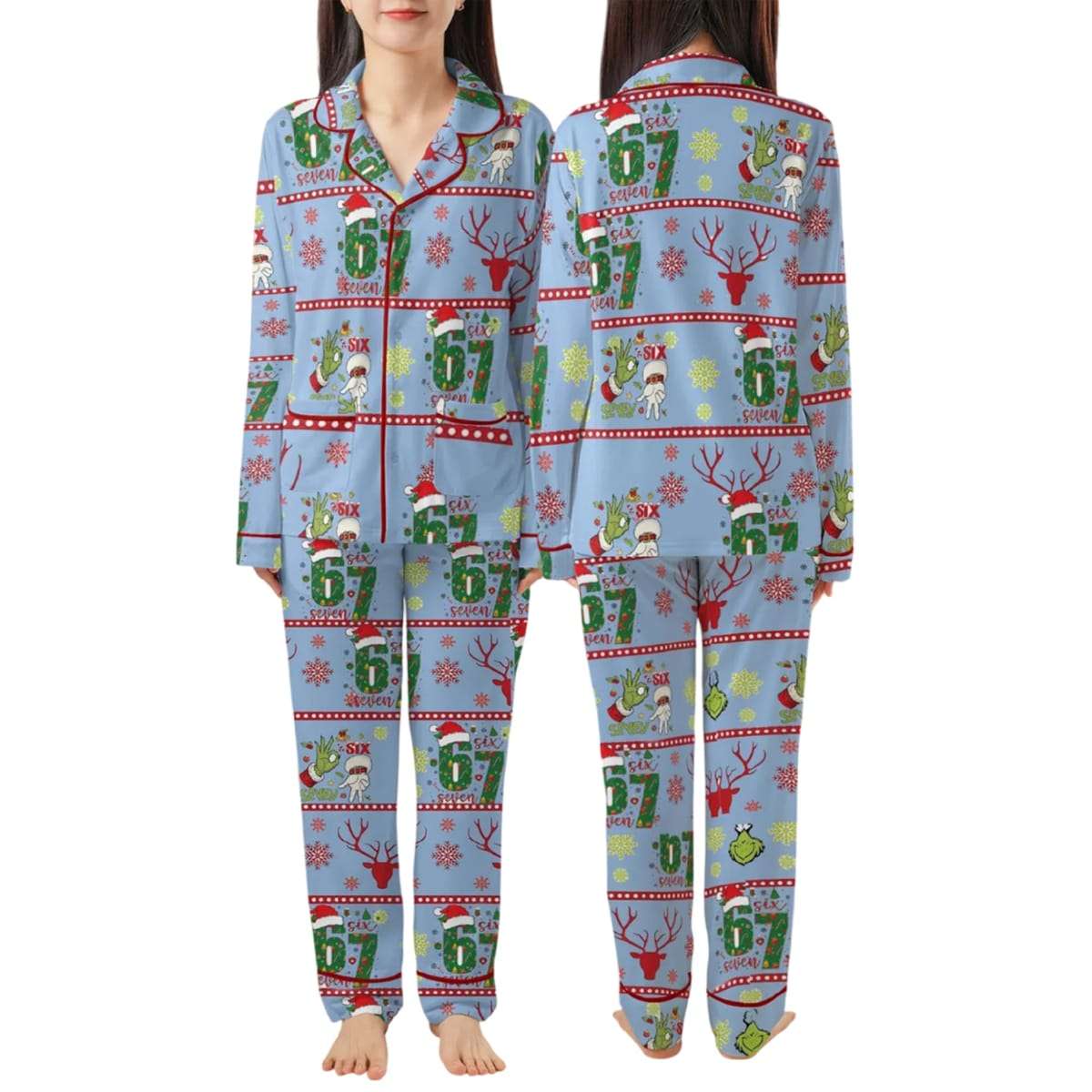 Gen Alpha Six Seven 67 Meme Funny Pajama Set Gen Alpha Six Seven 67 Meme Funny Pajama Set