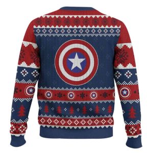 Have A Marvelous Christmas Captain America Ugly Christmas Sweater1
