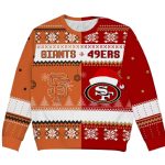 2025 Giants x 49ers It's The Most Wonderful Time Of The Year Christmas Ugly Sweater