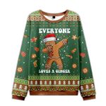 2025 Gingerbread Dabbing Dance Ugly Christmas Sweater