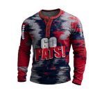 Go Pats Football Print Henley Top