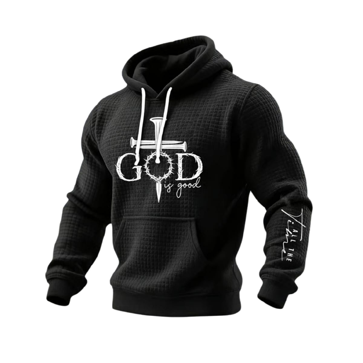 God Is Good All The Time Waffle Hoodie God Is Good All The Time Waffle Hoodie