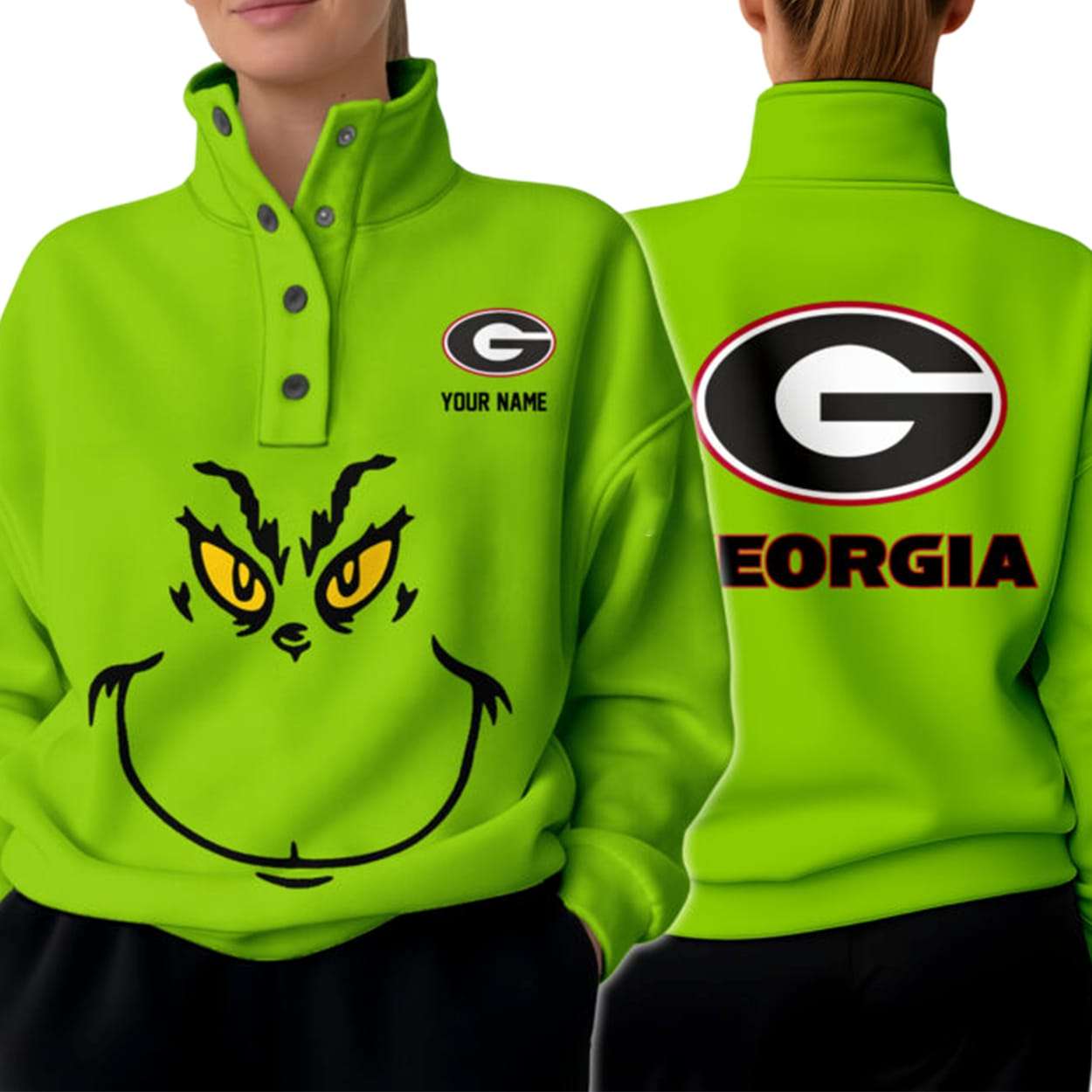 Grnch Bulldogs Western Style Sweater With Buckles Grnch Bulldogs Western Style Sweater With Buckles