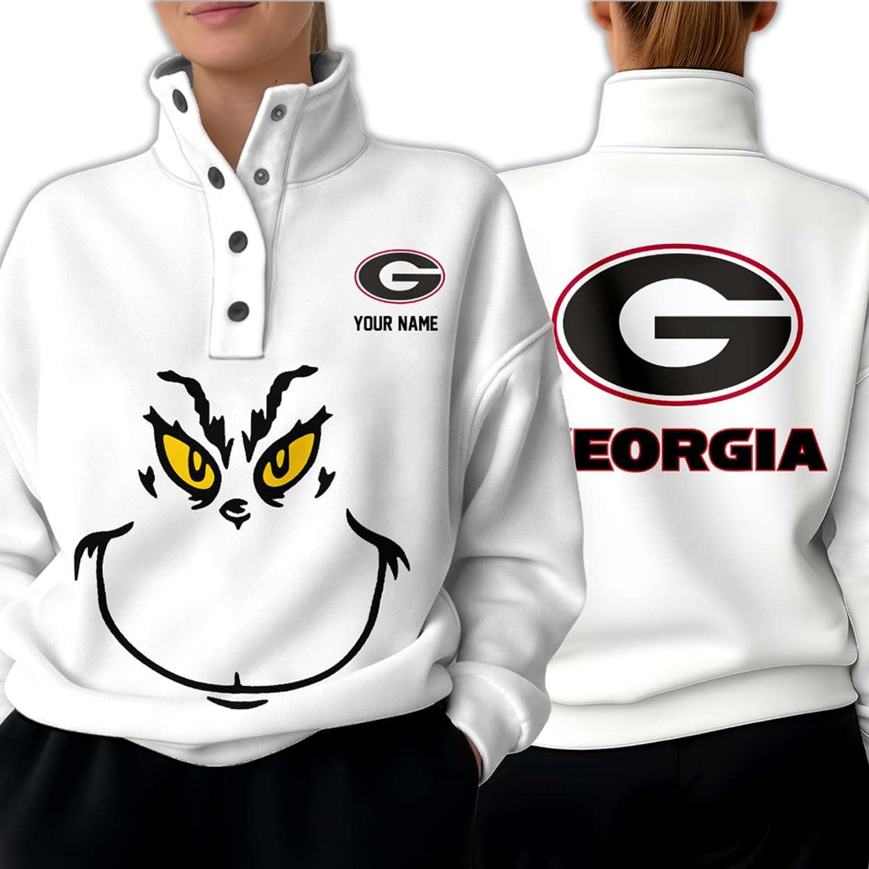 Grnch Bulldogs Western Style Sweater With Buckles Grnch Bulldogs Western Style Sweater With Buckles