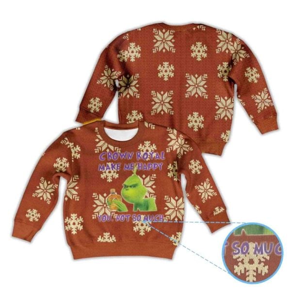 Grnch Crown Royal Make Me Happy You Not So Much Ugly Christmas Sweater