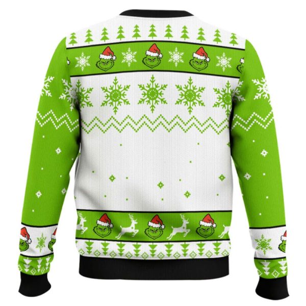 Grnch Rolling Up Some Christmas Spirit Ugly Christmas Sweater