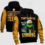 Grnch They Hate US Because They Ain't US Steelers Christmas Hoodie