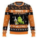 Grnch Tito's Make Me Happy Ugly Christmas Sweater