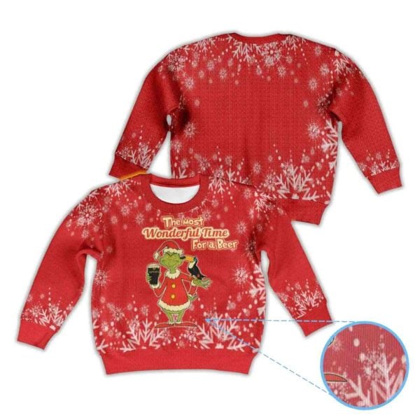 Guinness Grnch The Most Wonderful Time For A Beer Ugly Christmas Sweater