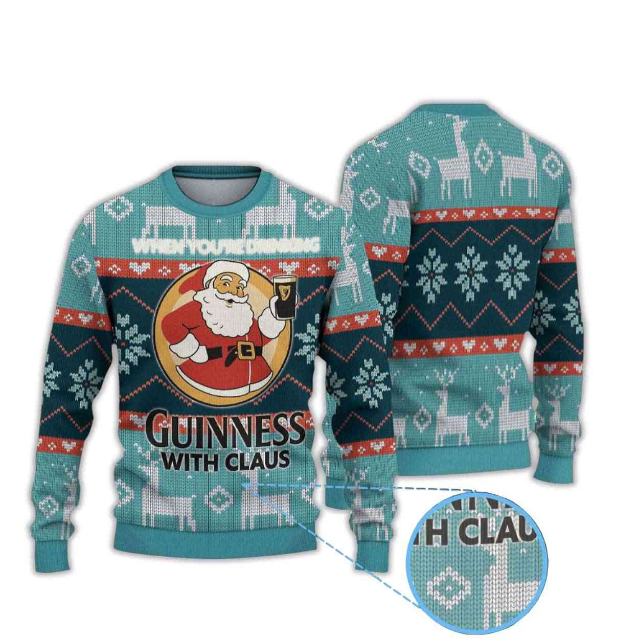 Guinness With Claus Ugly Christmas Sweater Guinness With Claus Ugly Christmas Sweater