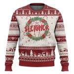 Heavy Metal Sleigher Xmas Pentagram Candy Cane Ugly Christmas Sweater