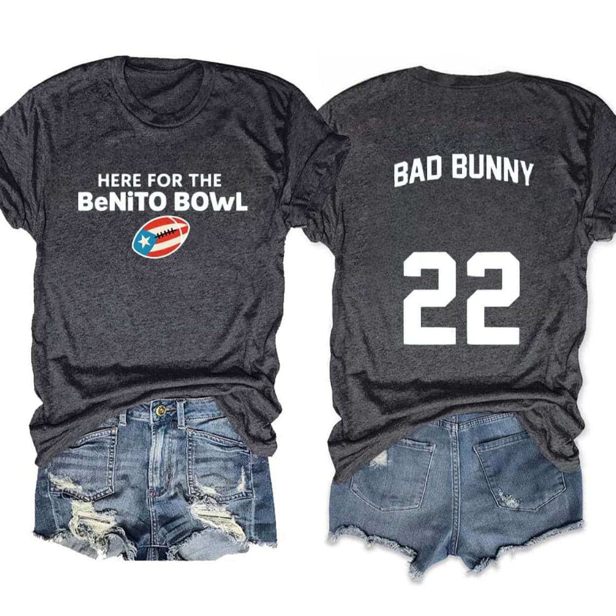 Here For The Benito Bowl Bad Bunny Two Sided Shirt Here For The Benito Bowl Bad Bunny Two-Sided Shirt