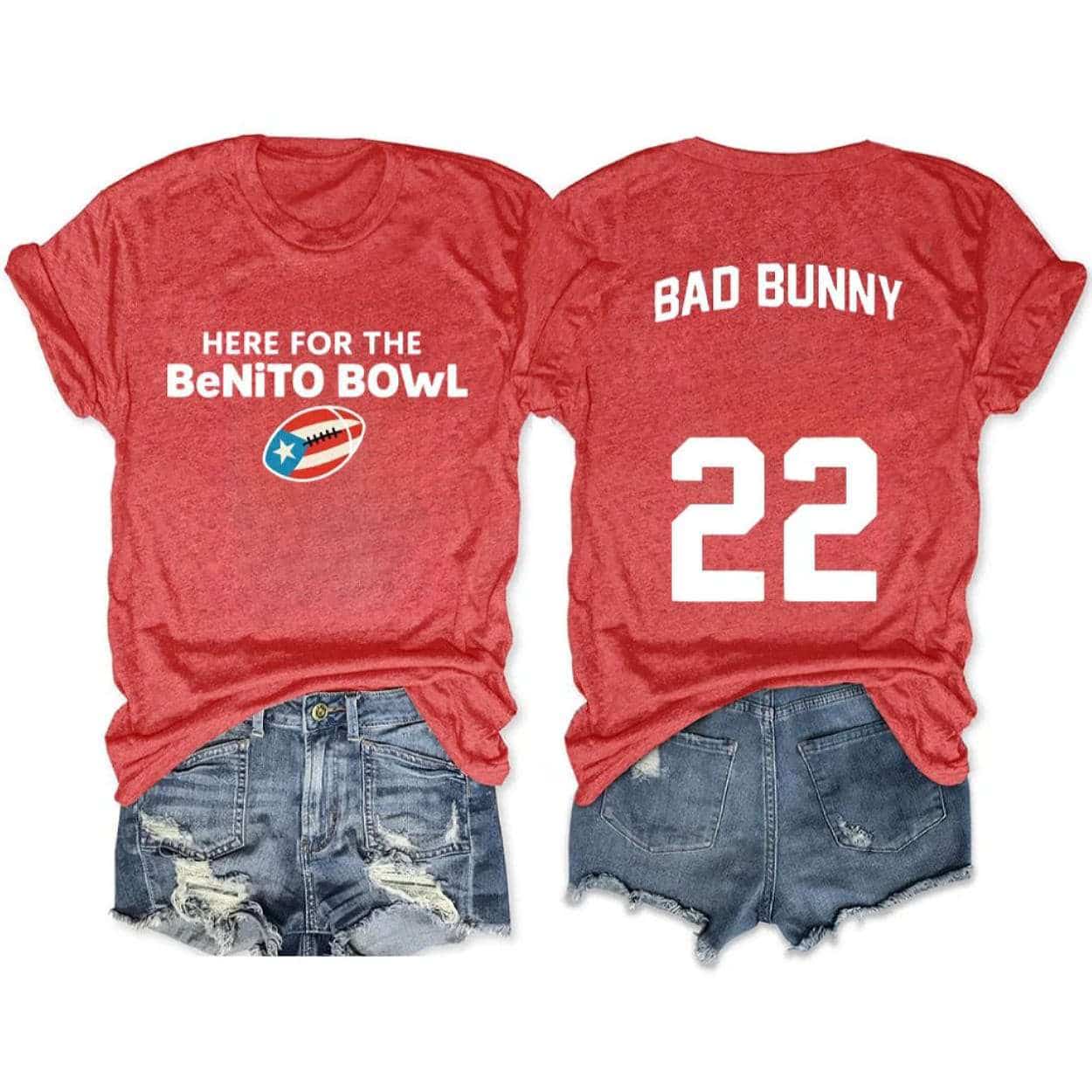 Here For The Benito Bowl Bad Bunny Two-Sided Shirt Here For The Benito Bowl Bad Bunny Two-Sided Shirt