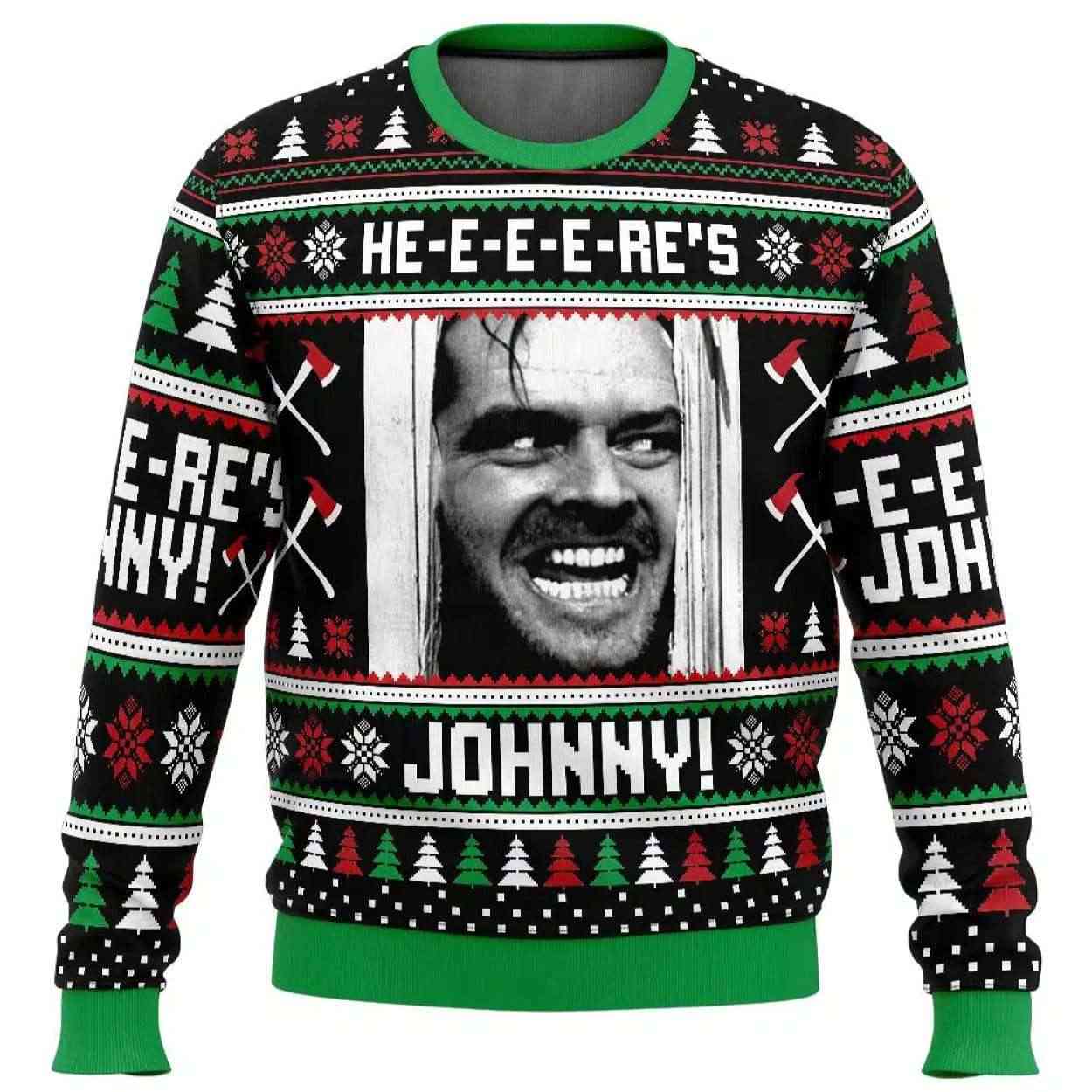 Heres Johnny The Shining Ugly Christmas Sweater Here's Johnny The Shining Ugly Christmas Sweater