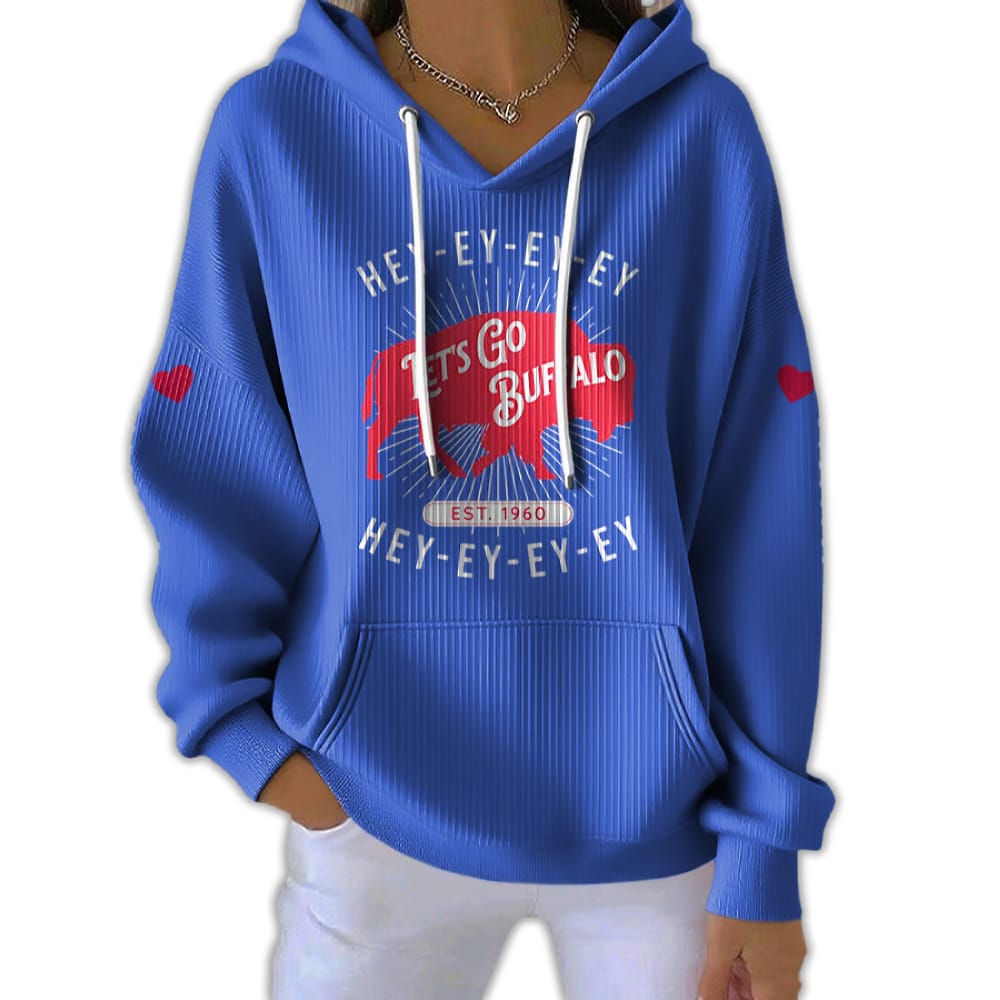 Hey Ey Ey Ey Lets Go Buffalo Est 1960 Pit Striped Hoodie Hey Ey Ey Ey Let's Go Buffalo Est 1960 Pit Striped Hoodie