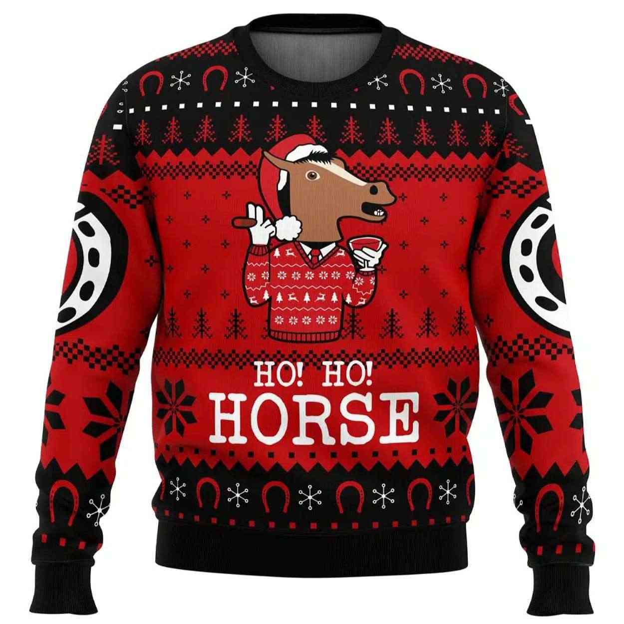 Ho Ho Horse Bojack Horseman Ugly Christmas Sweater Ho Ho Horse Bojack Horseman Ugly Christmas Sweater