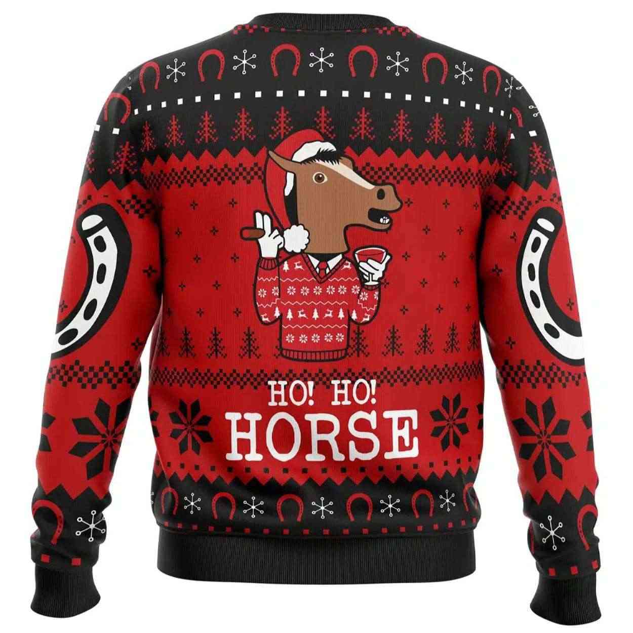 2025 Ho Ho Horse Bojack Horseman Ugly Christmas Sweater 2025 Ho Ho Horse Bojack Horseman Ugly Christmas Sweater